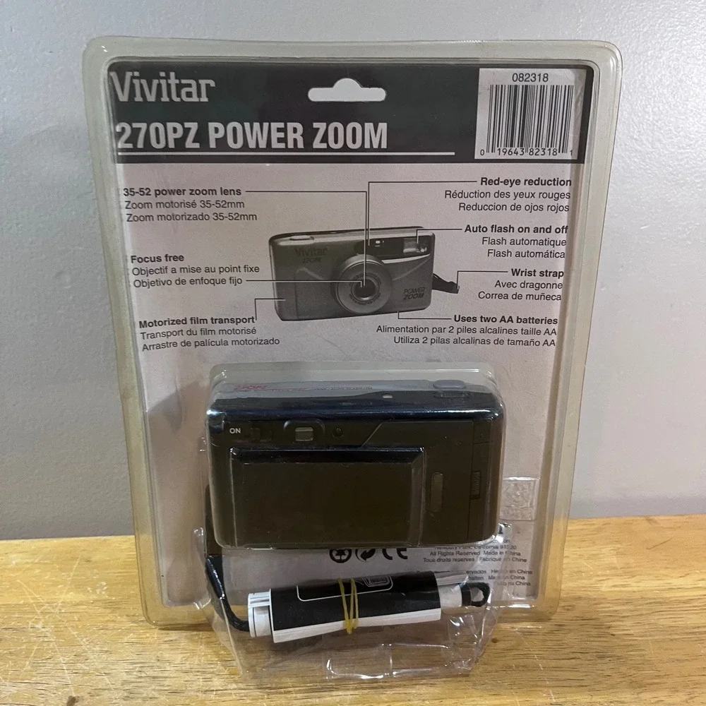 Vtg Vivitar 270PZ Compact Power Zoom 35mm Film Camera Silver New Sealed